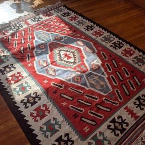 Vintage Turkish Hand Woven Wool Southwestern Rug